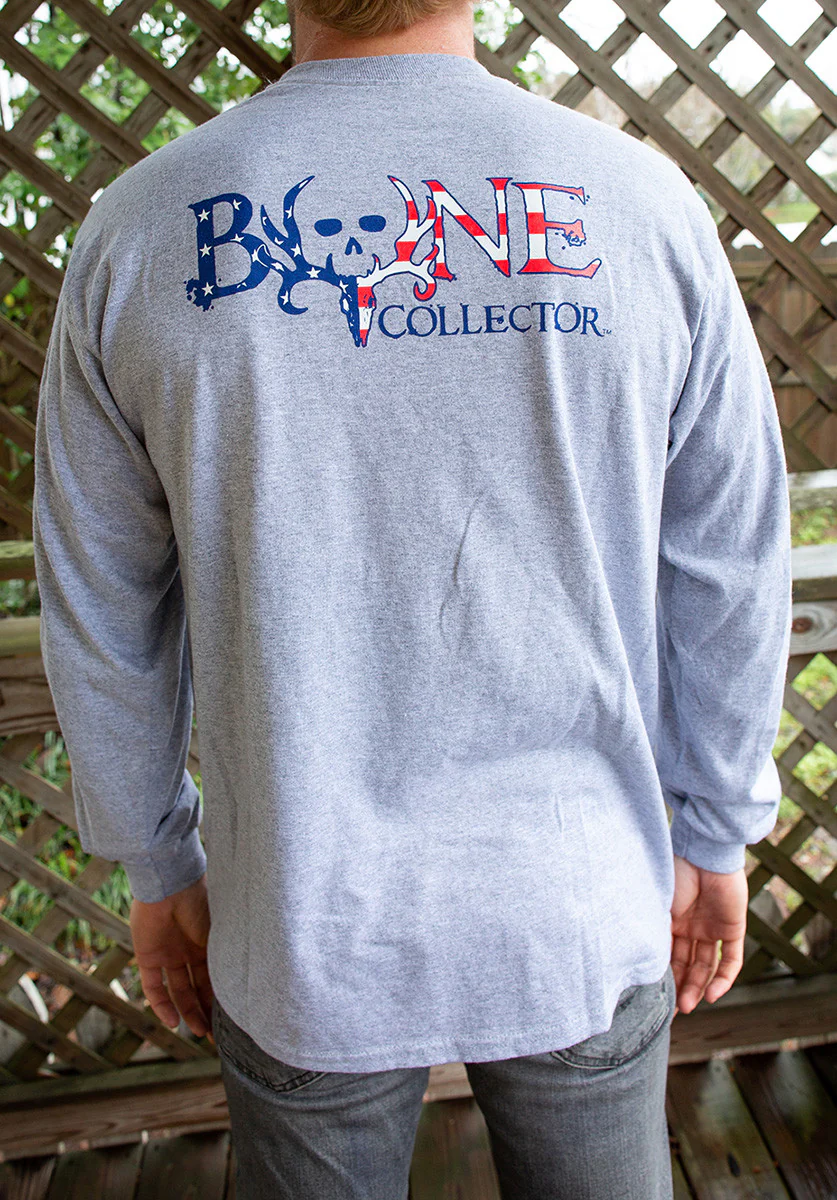 American Flag BC Logo L/S - Grey / Americana - Image 5