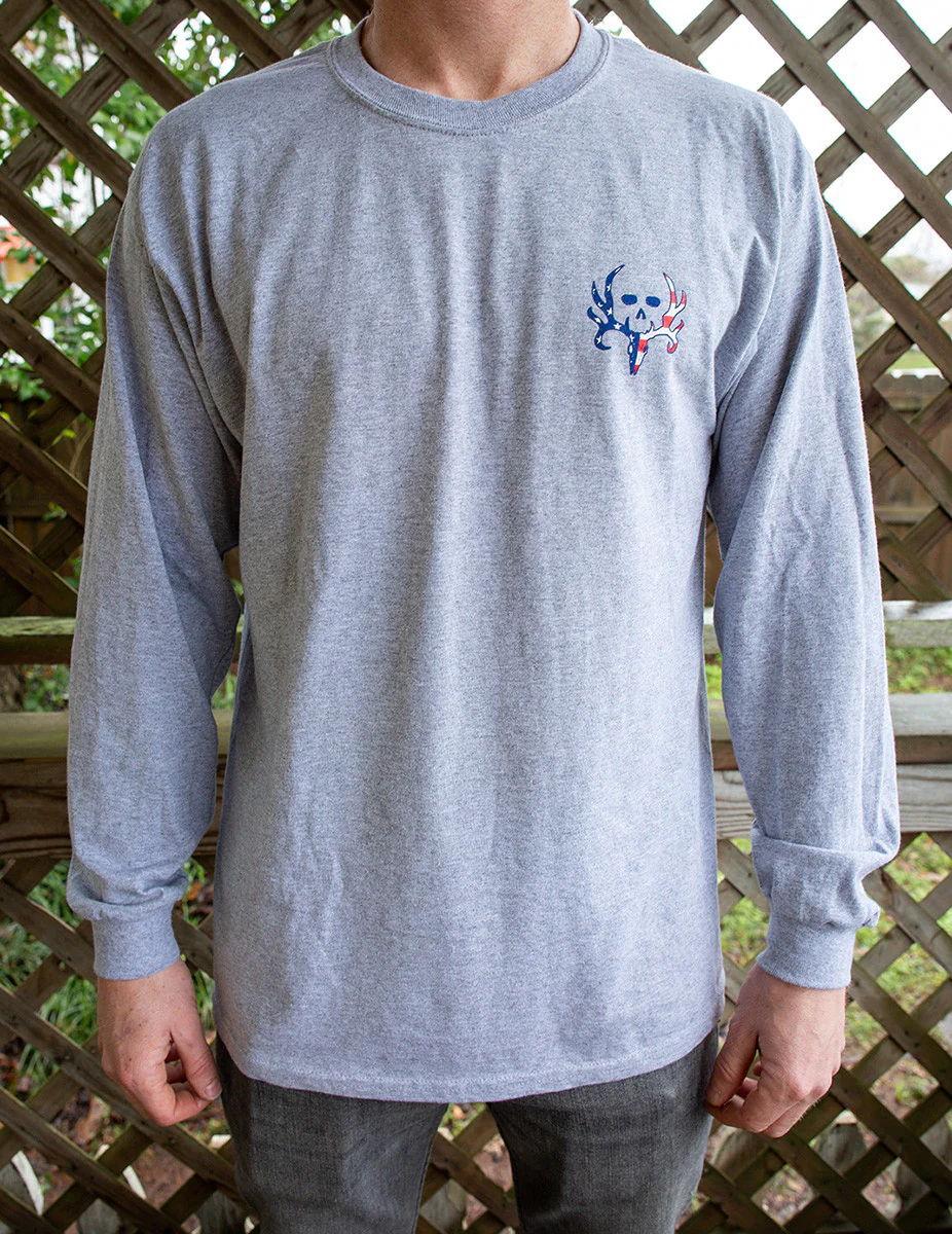 American Flag BC Logo L/S - Grey / Americana - Image 6