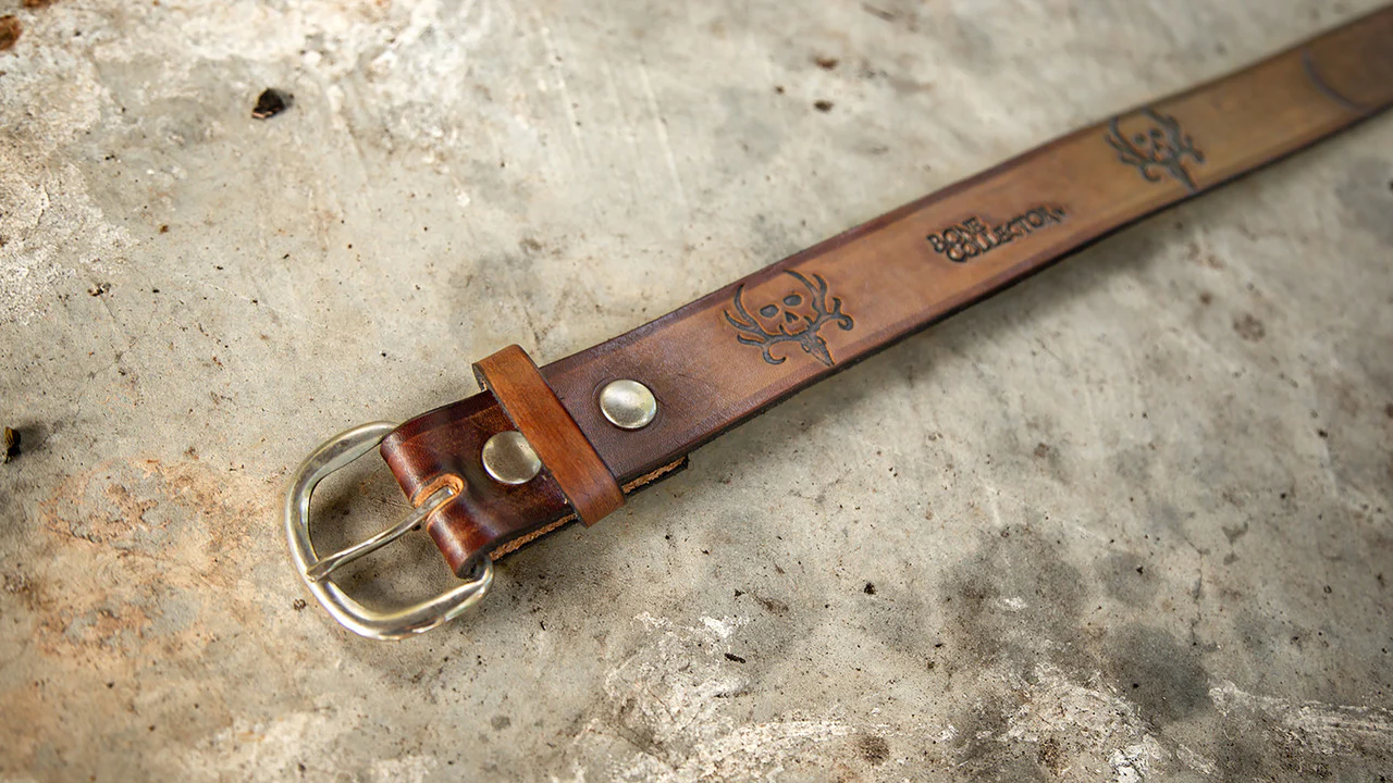 Bone Collector Custom Adult Leather Belt - Image 3