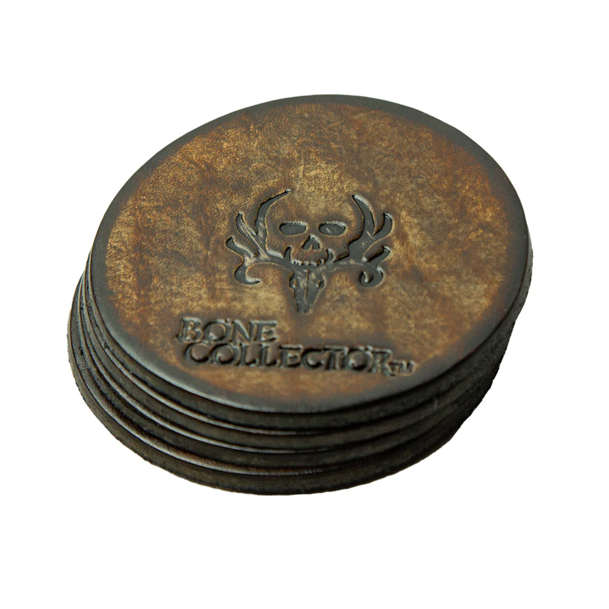 Bone Collector Leather Coasters - 4 pack - Image 5