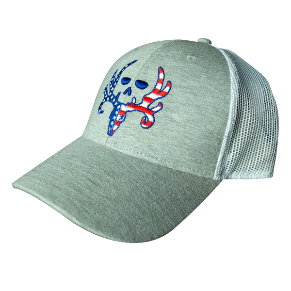 Red, White & Blue Skull Mesh Back Cap - Image 3